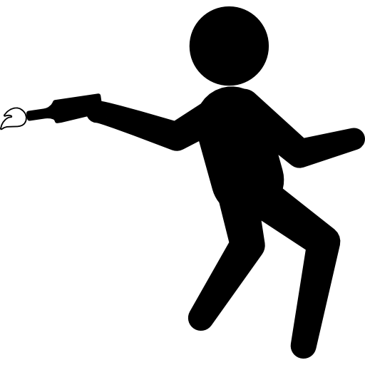 Criminal armed silhouette